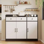 42.5 Sideboard Buffet Cabinet with Adjustable Shelves, Wooden Kitchen Storage Cabinet, Modern Coffee Bar Buffet Table