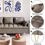 Canapé 3 places de 170 cm avec rangement sous l'assise, style moderne du milieu du siècle avec accoudoirs confortables et 5 coussins