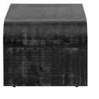 Table basse au design Art Déco incurvé pour salon ou salle à manger, noir antique
