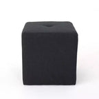 Pouf carré capitonné en tissu contemporain