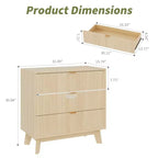Commodes à 3 tiroirs, commodes de placard modernes à cannelures, commodes de rangement en bois, organiseur de commode à tiroirs