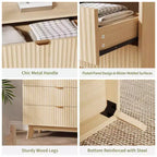 Commodes à 3 tiroirs, commodes de placard modernes à cannelures, commodes de rangement en bois, organiseur de commode à tiroirs