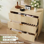 Commodes à 3 tiroirs, commodes de placard modernes à cannelures, commodes de rangement en bois, organiseur de commode à tiroirs
