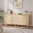 Commodes à 3 tiroirs, commodes de placard modernes à cannelures, commodes de rangement en bois, organiseur de commode à tiroirs