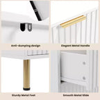 Commode à 8 tiroirs pour chambre à coucher, commode moderne cannelée de 137 cm de large avec tiroirs profonds, commode en bois pour salon, couloir, chambre d'enfant