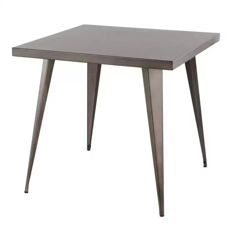 Table à manger industrielle carrée noir antique pour salle à manger, table de cuisine pour 4 personnes