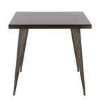 Table à manger industrielle carrée noir antique pour salle à manger, table de cuisine pour 4 personnes