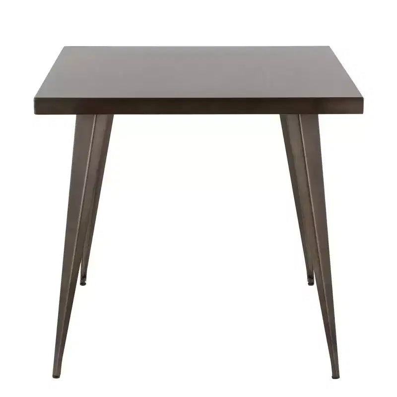 Table à manger industrielle carrée noir antique pour salle à manger, table de cuisine pour 4 personnes