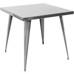 Table à manger industrielle carrée noir antique pour salle à manger, table de cuisine pour 4 personnes