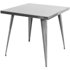 Table à manger industrielle carrée noir antique pour salle à manger, table de cuisine pour 4 personnes