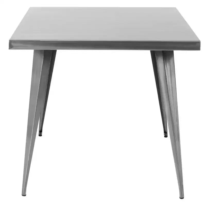 Table à manger industrielle carrée noir antique pour salle à manger, table de cuisine pour 4 personnes