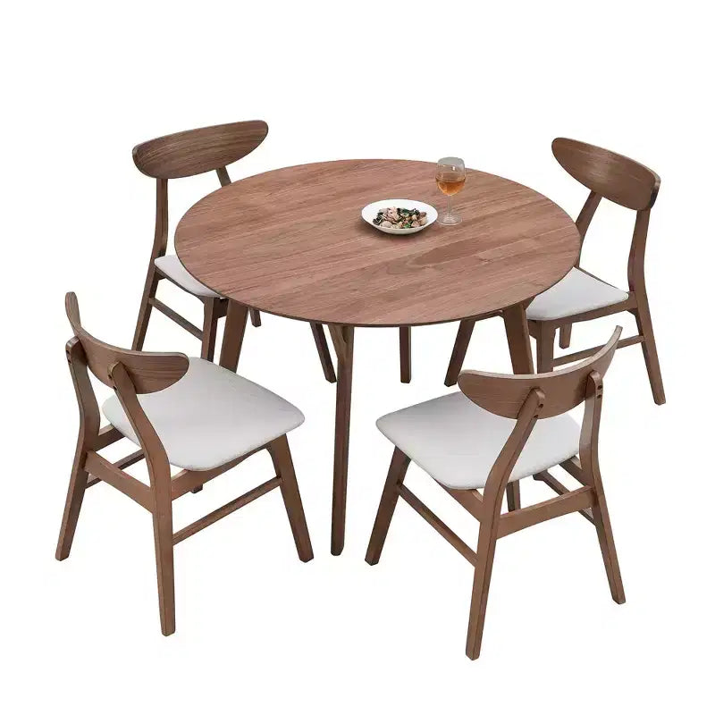 Table à manger ronde en bois de 42 po pour 4, table de cuisine pour salle à manger
