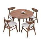 Table à manger ronde en bois de 42 po pour 4, table de cuisine pour salle à manger