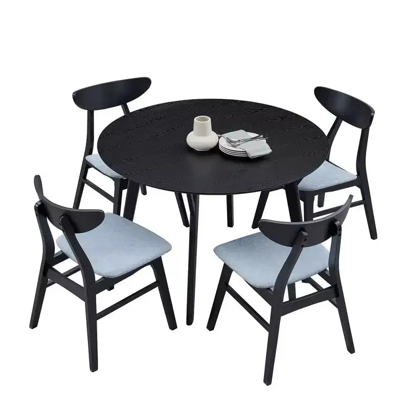 Table à manger ronde en bois de 42 po pour 4, table de cuisine pour salle à manger
