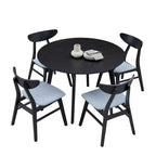 Table à manger ronde en bois de 42 po pour 4, table de cuisine pour salle à manger