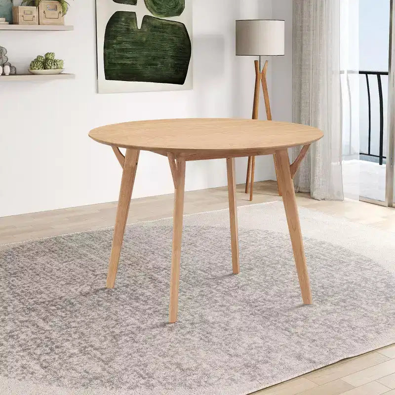 Table à manger ronde en bois de 42 po pour 4, table de cuisine pour salle à manger