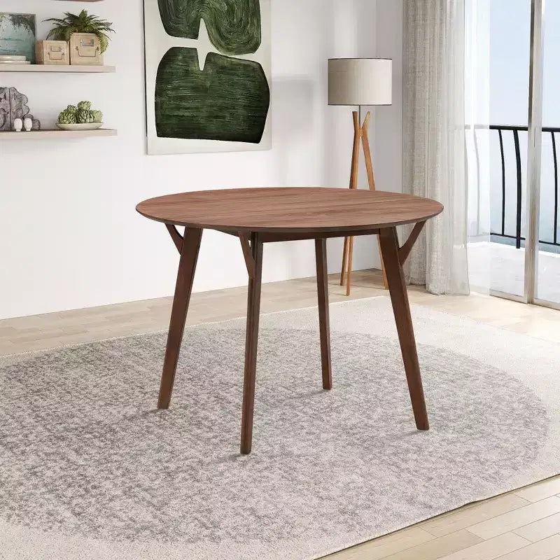 Table à manger ronde en bois de 42 po pour 4, table de cuisine pour salle à manger