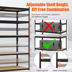 Étagères de garage robustes, étagères de rangement réglables à 5 niveaux, capacité de 900 kg, étagères de rangement de garage réglables, rangement métallique