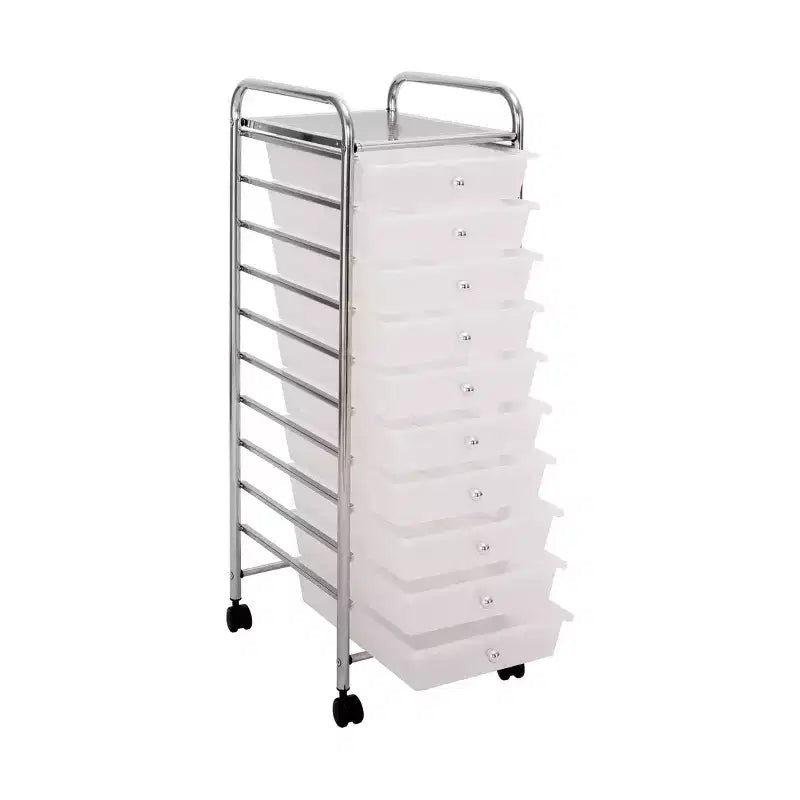 Chariot de rangement à 10 tiroirs sur roulettes