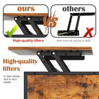 Table basse de ferme relevable de 31,5 po avec rangement caché et étagères ouvertes
