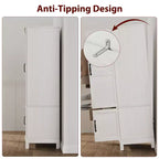 Armoire à 2 portes, armoire penderie de 72 po avec tringle de suspension, armoire étroite et haute avec 18 étagères réglables pour chambre à coucher
