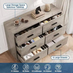 Commode à 6 tiroirs, commode moderne avec poignées métalliques, meuble TV en bois et organiseur de rangement pour chambre, salon
