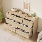 Commode double moderne avec 6/7/8 tiroirs, commode en bois pour salon, couloir, entrée, bureau