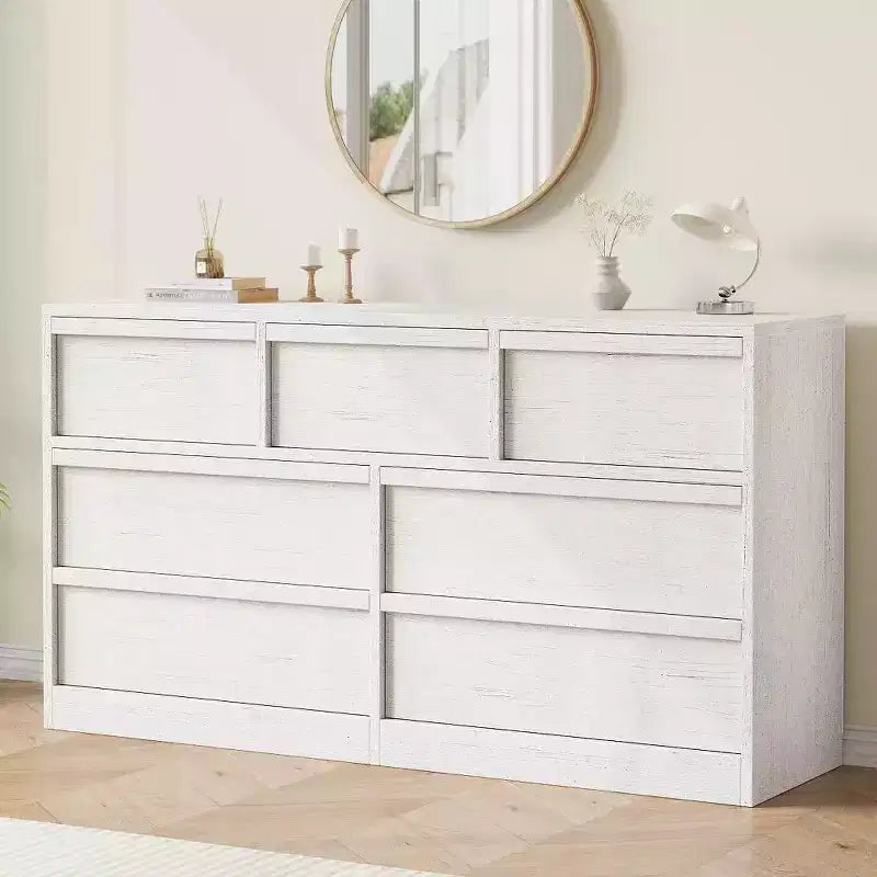 Commode double moderne avec 6/7/8 tiroirs, commode en bois pour salon, couloir, entrée, bureau
