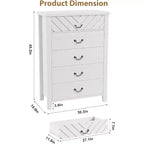 Commode de ferme à 5 tiroirs pour chambre, commode haute de 114,8 cm, tiroir vertical avec rangement autoportant, coffre de rangement en bois pour chambre