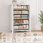 Commode de ferme à 5 tiroirs pour chambre, commode haute de 114,8 cm, tiroir vertical avec rangement autoportant, coffre de rangement en bois pour chambre