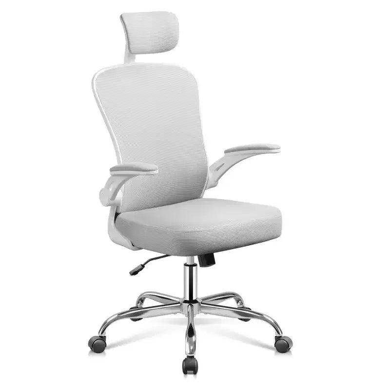 Chaise de bureau ergonomique en maille avec accoudoirs relevables, appui-tête et support lombaire réglables