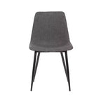 Chaise de salle à manger contemporaine en similicuir anthracite avec pieds en métal thermolaqué noir