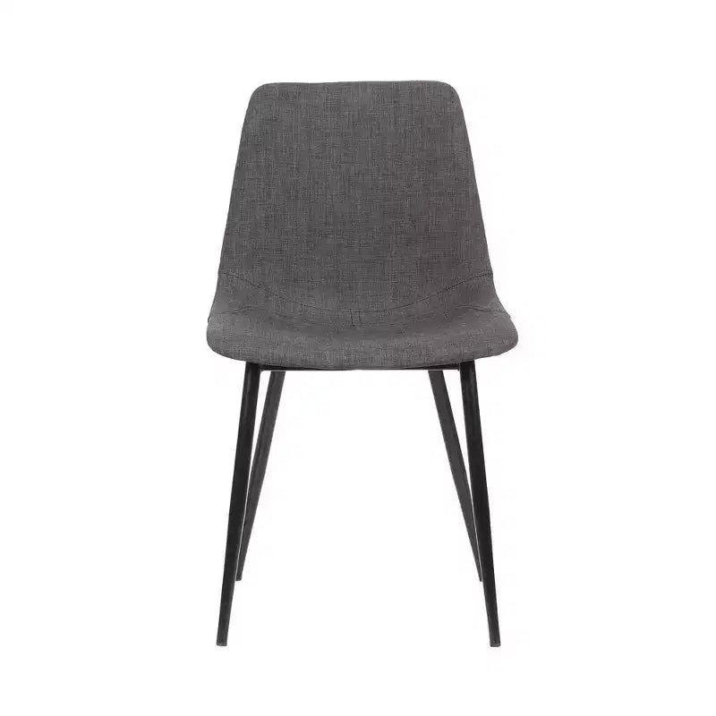 Chaise de salle à manger contemporaine en similicuir anthracite avec pieds en métal thermolaqué noir