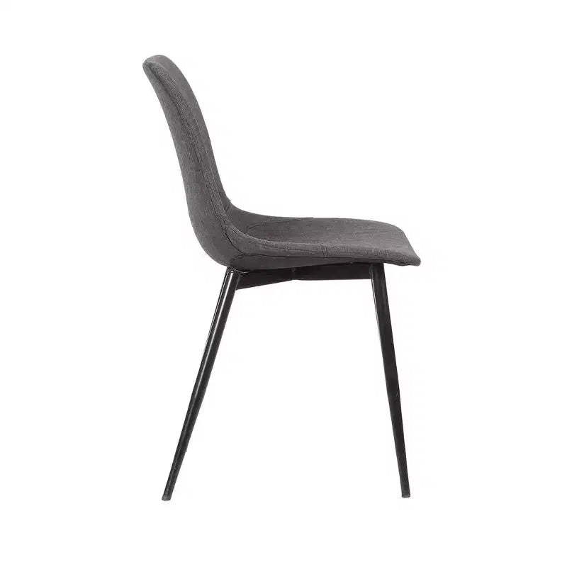 Chaise de salle à manger contemporaine en similicuir anthracite avec pieds en métal thermolaqué noir