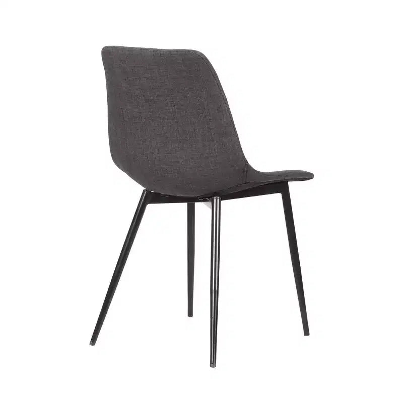 Chaise de salle à manger contemporaine en similicuir anthracite avec pieds en métal thermolaqué noir