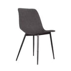 Chaise de salle à manger contemporaine en similicuir anthracite avec pieds en métal thermolaqué noir