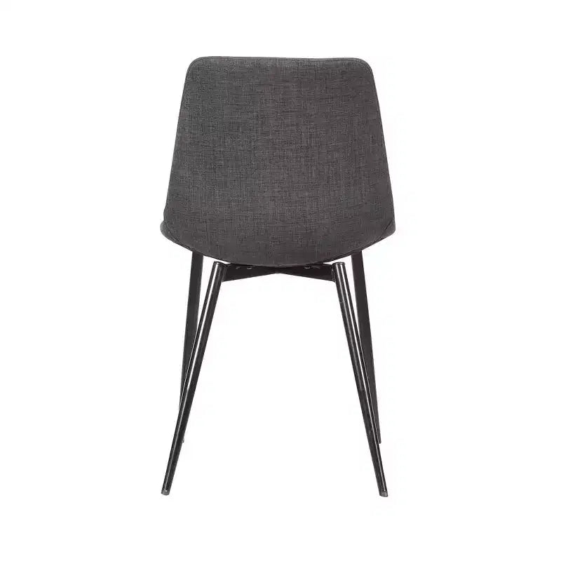 Chaise de salle à manger contemporaine en similicuir anthracite avec pieds en métal thermolaqué noir
