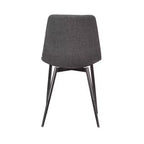 Chaise de salle à manger contemporaine en similicuir anthracite avec pieds en métal thermolaqué noir