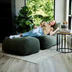 Chaise longue pouf structuré rempli de mousse, tous âges