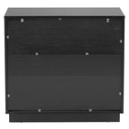 Table de chevet 4 tiroirs en MDF noir 71 cm avec façade ondulée