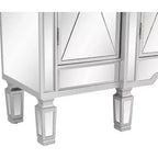Commode 3 tiroirs en MDF argenté 48" avec 4 portes