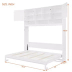 Lit escamotable mural Queen Size avec grand espace de rangement