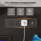 Bureau d'ordinateur de 150 cm avec station de charge et tiroir pour clavier, bureau exécutif moderne avec tiroirs pour le bureau à domicile