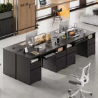 Bureau d'ordinateur de 150 cm avec station de charge et tiroir pour clavier, bureau exécutif moderne avec tiroirs pour le bureau à domicile