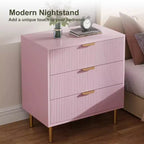 Commode moderne à 3 tiroirs – Poignée dorée et grand espace de rangement pour chambre et salon