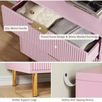 Commode moderne à 3 tiroirs – Poignée dorée et grand espace de rangement pour chambre et salon