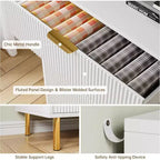 Commode moderne à 3 tiroirs – Poignée dorée et grand espace de rangement pour chambre et salon