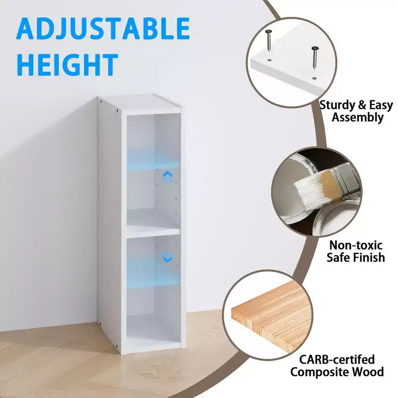 Étagère de rangement réglable à 2 niveaux, peu encombrante pour placard à linge et salle de bain